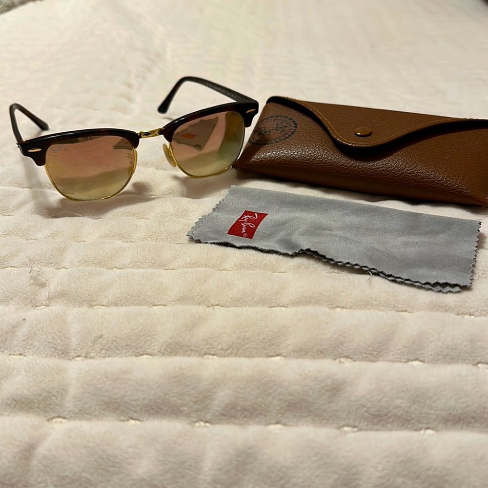 RayBans Pink Reflective Lens Clubmasters